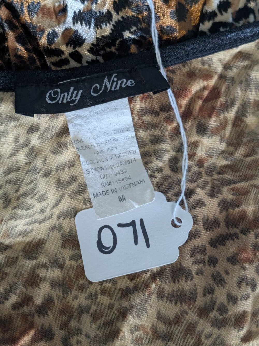 Only Nine Animal Print Floral Top Size Medium Brown Stretch Blouse - Picture 3 of 4